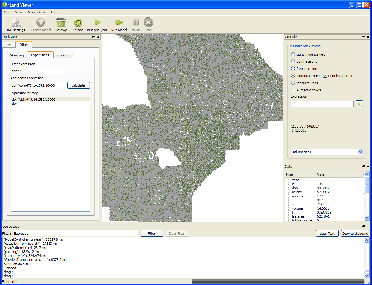 iLand 0.69 running with example